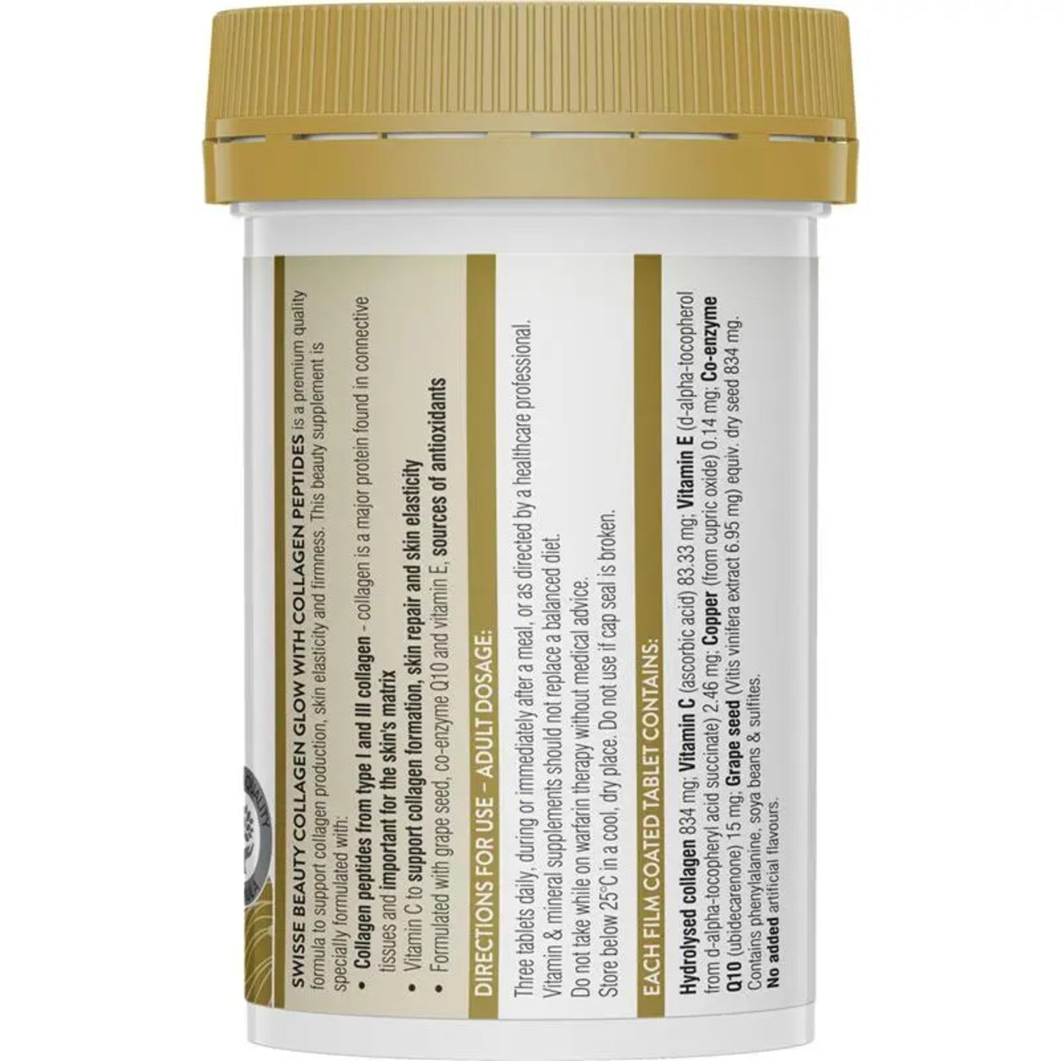 Swisse Beauty Collagen Glow With Collagen Peptides 60 Tablets - BeeVitamins