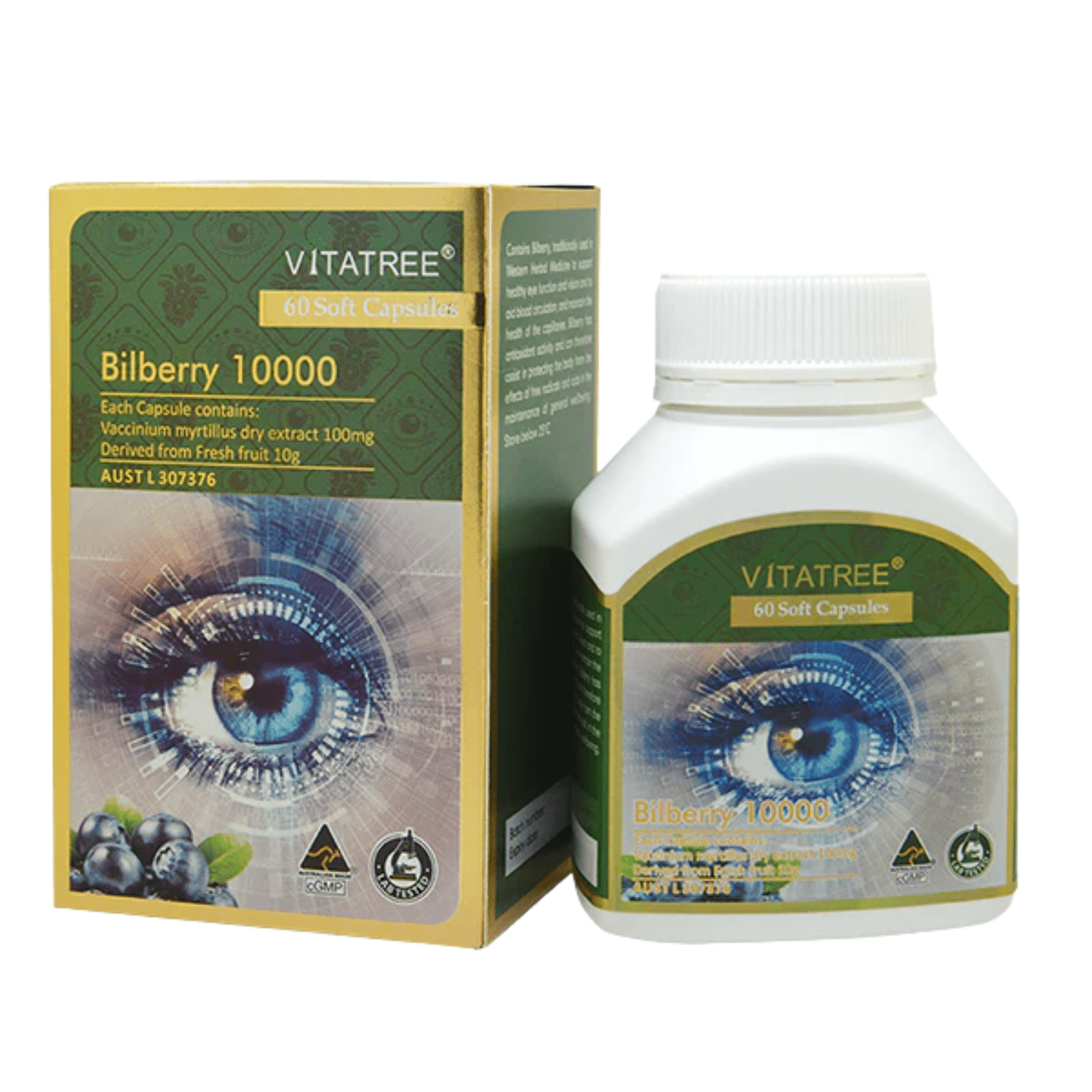 Vitatree Bilberry 10000mg / 60 Capsules - BeeVitamins