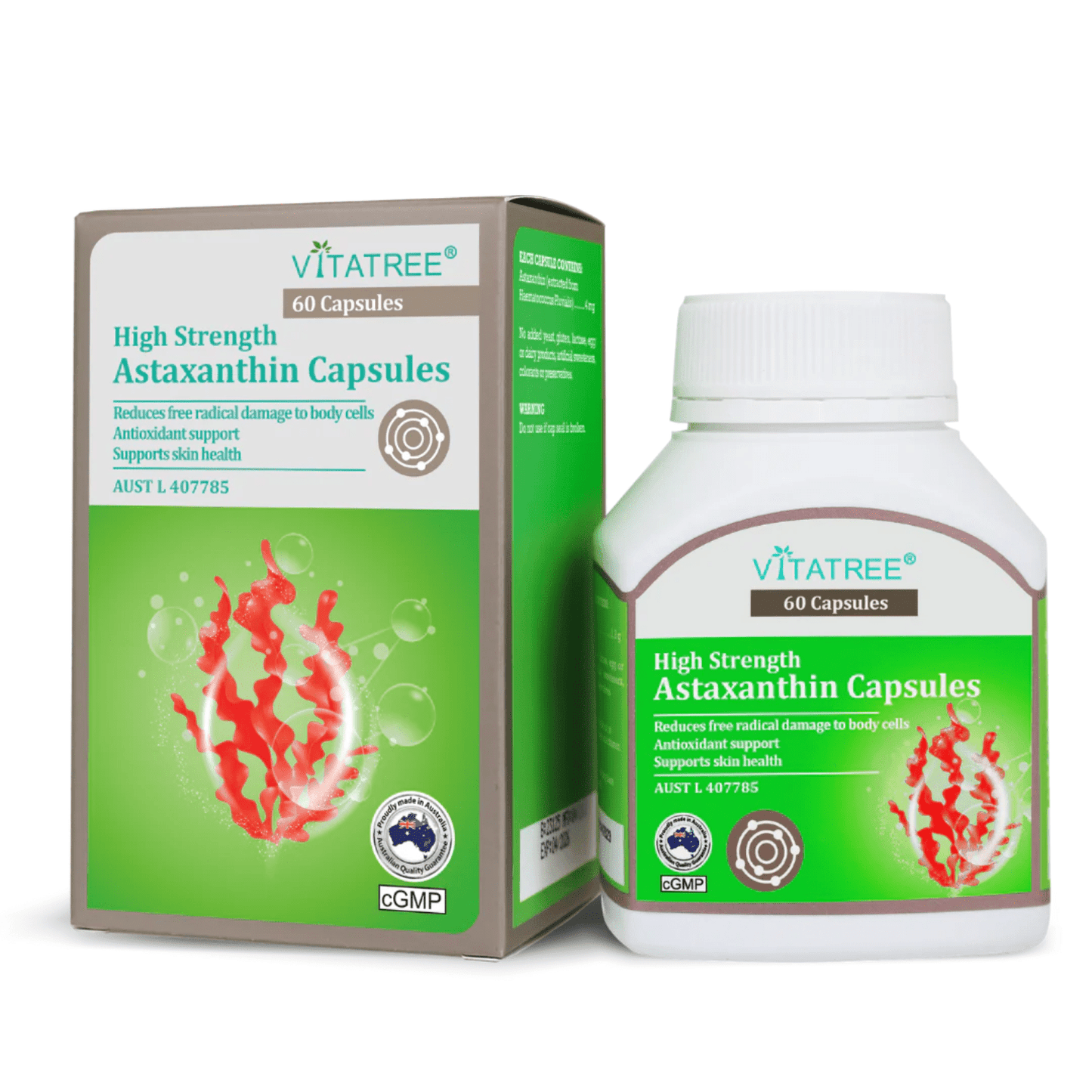 Vitatree High Strength Astaxanthin 60 Capsules - BeeVitamins