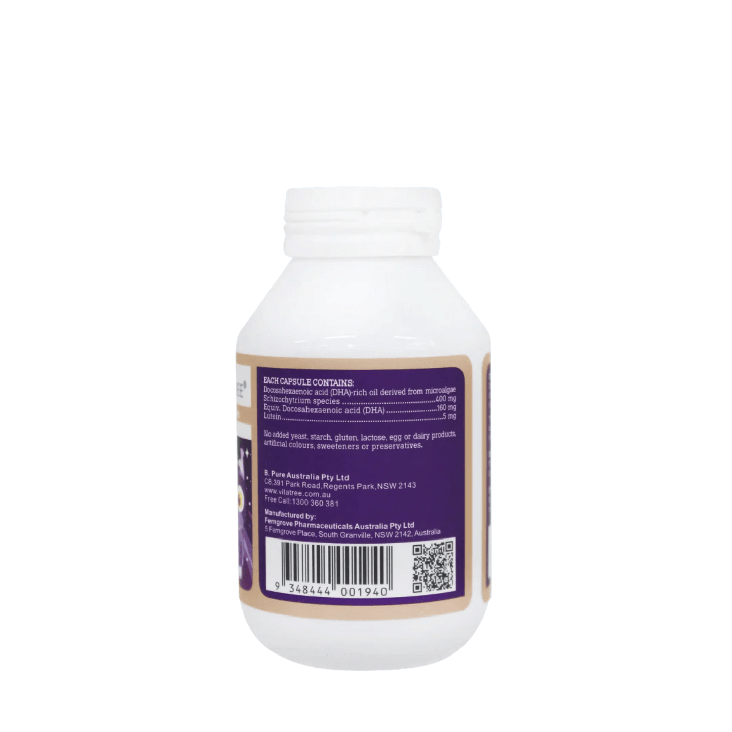 Vitatree Kids High Strength DHA Algae Oil plus Lutein 60 Capsules - BeeVitamins