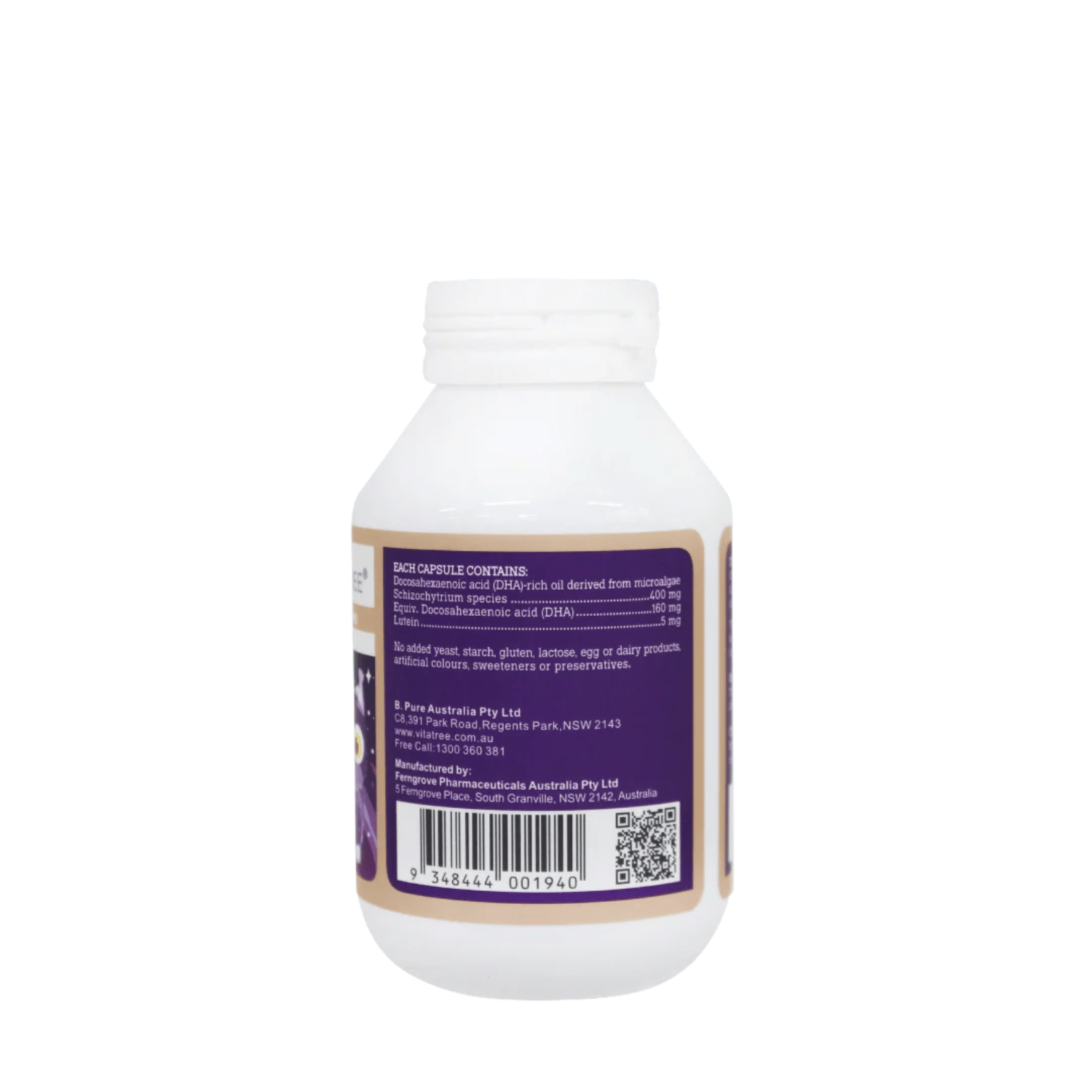 Vitatree Kids High Strength DHA Algae Oil plus Lutein 60 Capsules - BeeVitamins