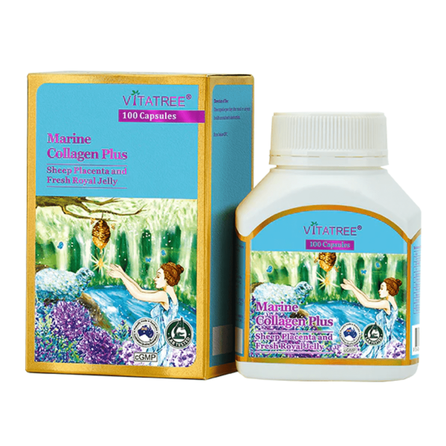 🎁 VitaTree Marine Collagen Plus Sheep Placenta & Fresh Royal Jelly 100 Capsules (100% off) - BeeVitamins