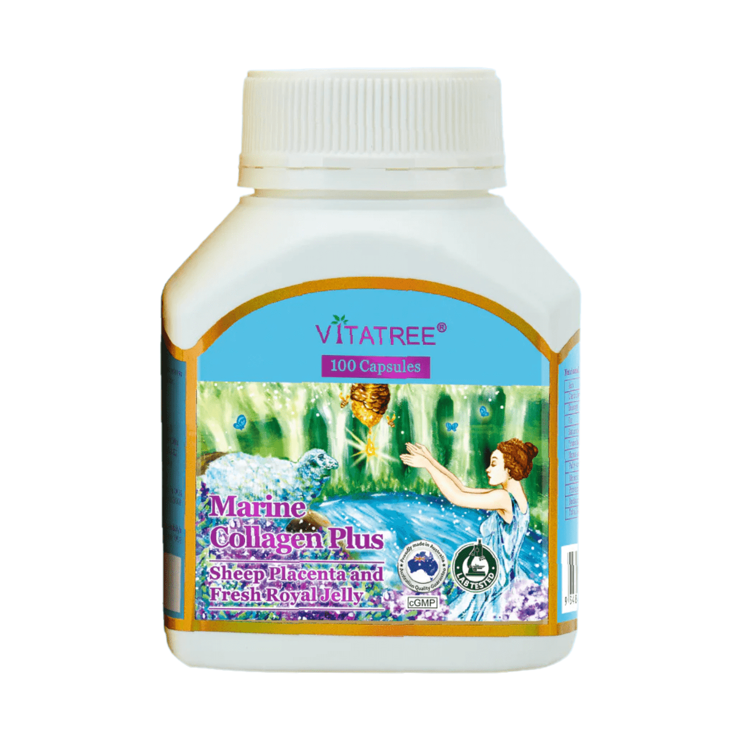 VitaTree Marine Collagen Plus Sheep Placenta & Fresh Royal Jelly 100 Capsules - BeeVitamins
