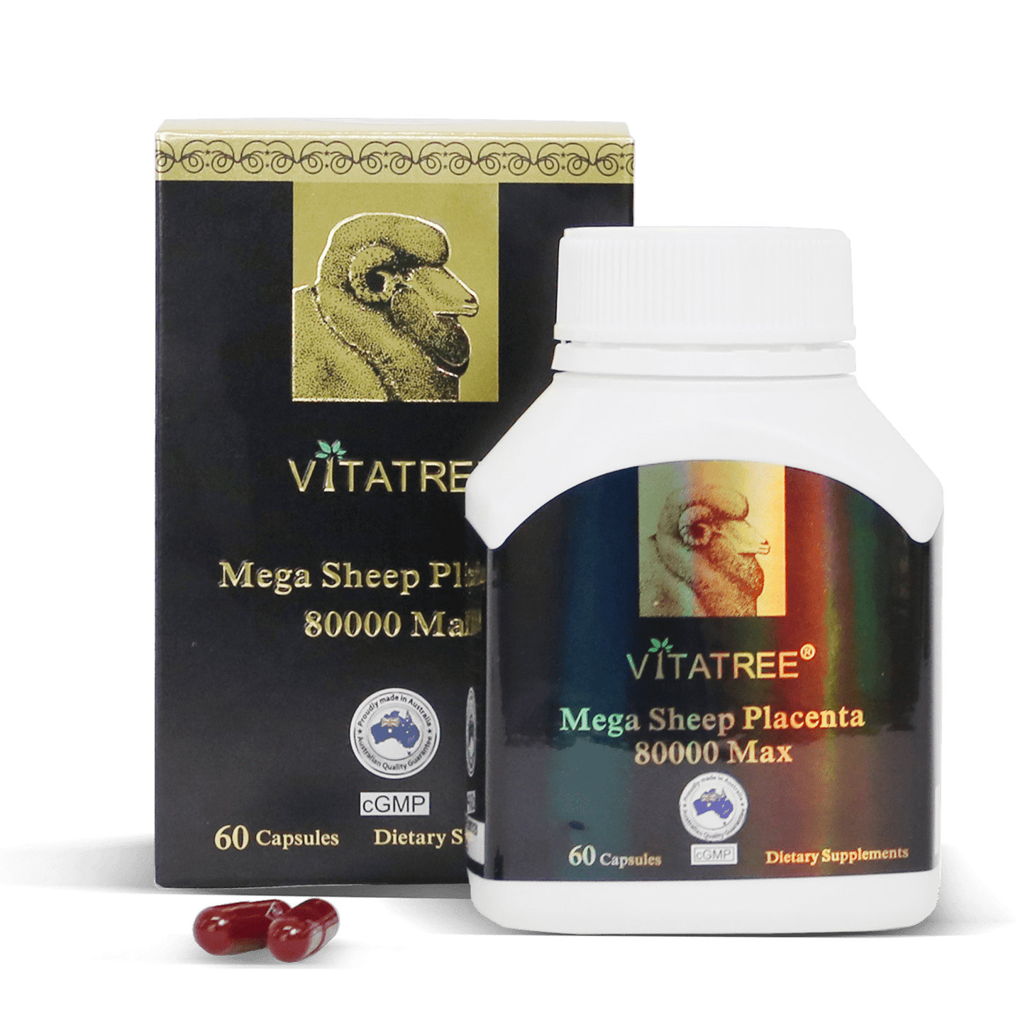 π Vitatree Mega Sheep Placenta 80000 Max / 60 Capsules (100% off) - BeeVitamins
