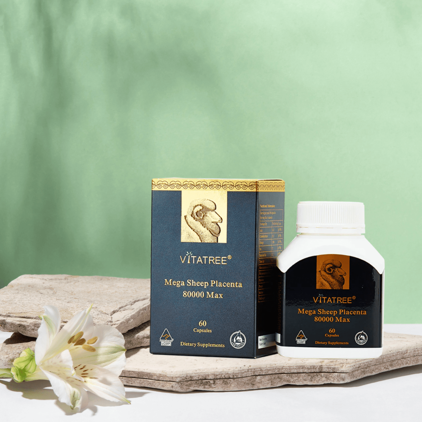 Vitatree Mega Sheep Placenta 80000 Max / 60 Capsules - BeeVitamins