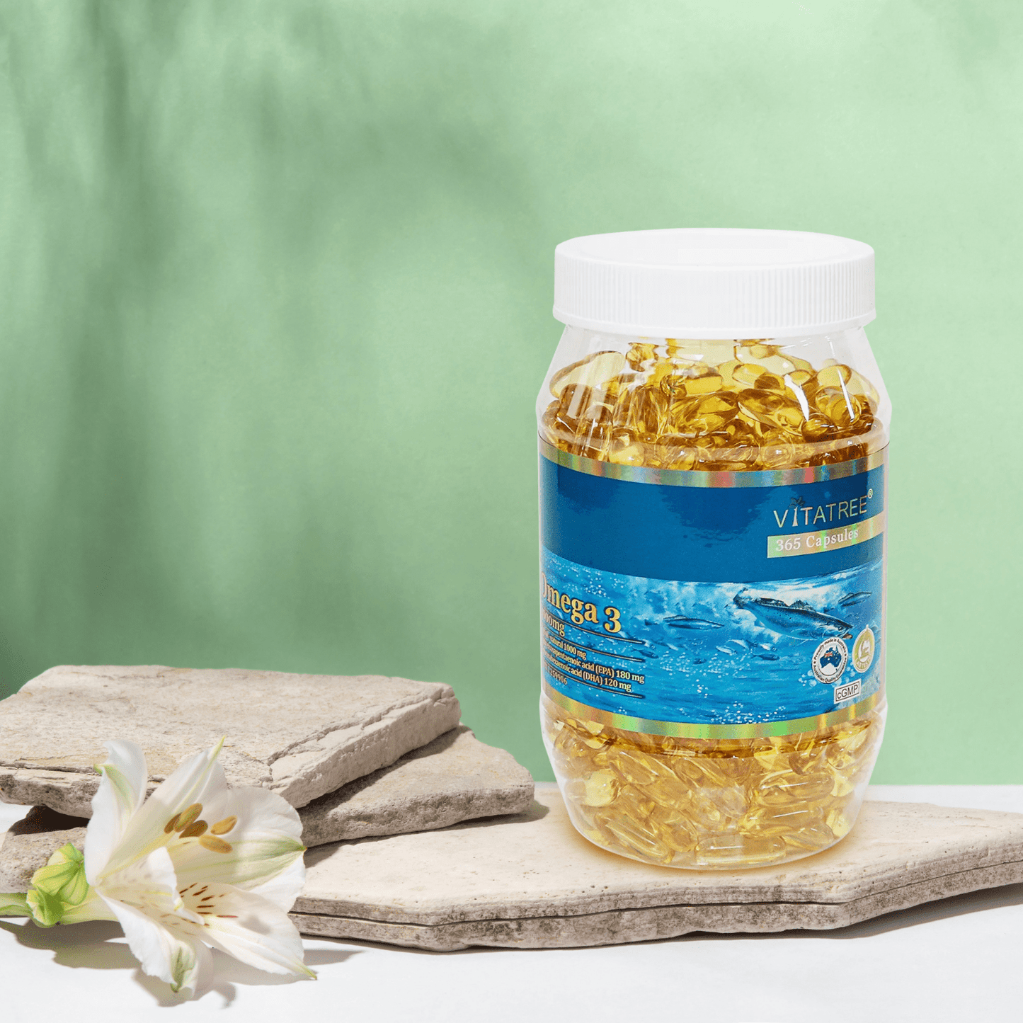 Vitatree Omega 3 1000mg 365 Capsules - BeeVitamins