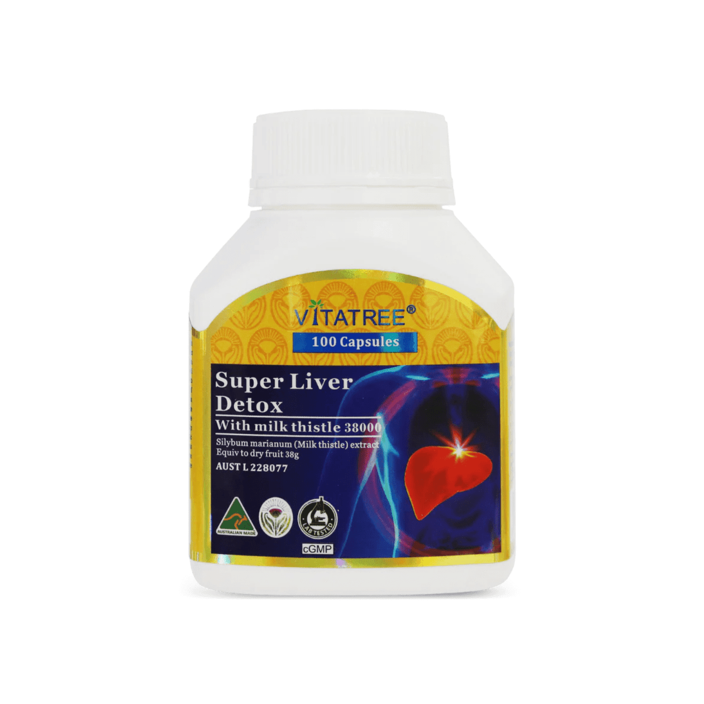 Vitatree Super Liver Detox with Milk Thistle 38000mg / 100 Capsules - BeeVitamins