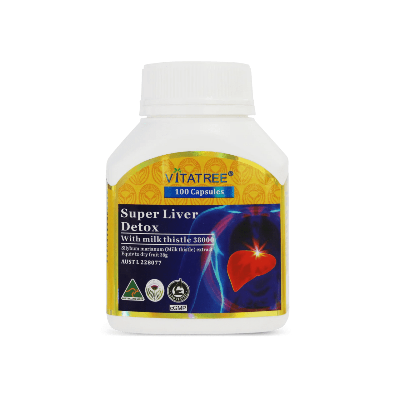 Vitatree Super Liver Detox with Milk Thistle 38000mg / 100 Capsules - BeeVitamins