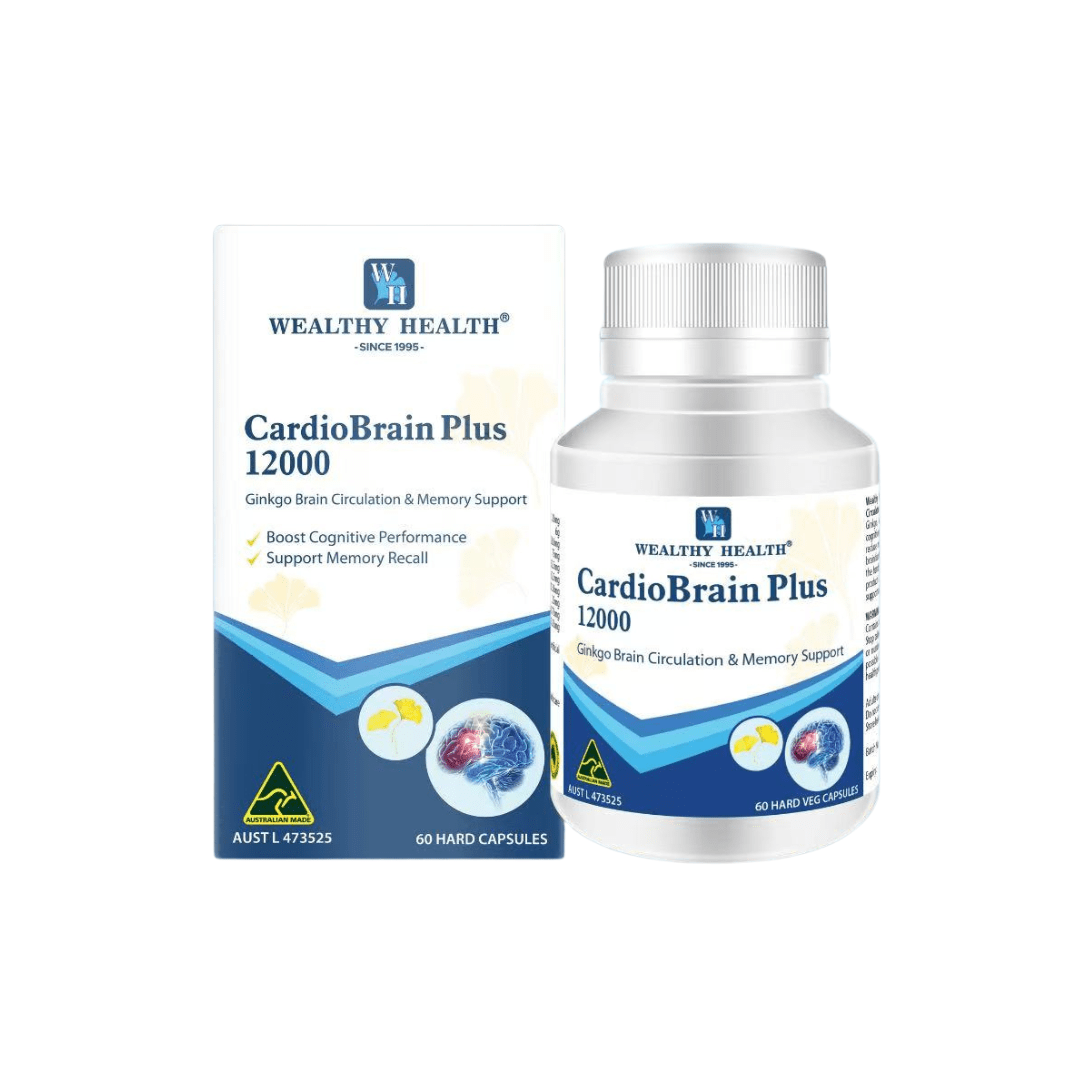 Wealthy Health CardioBrain Plus 12000 60 Capsules - BeeVitamins