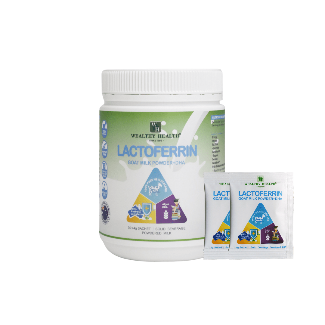 Wealthy Health Lactoferrin Goat Milk Powder + DHA - BeeVitamins