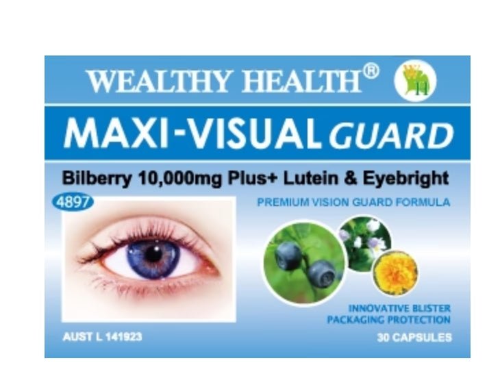 Wealthy Health Maxi - Visual Guard Bilberry 10000 Plus / 30 Capsules - BeeVitamins