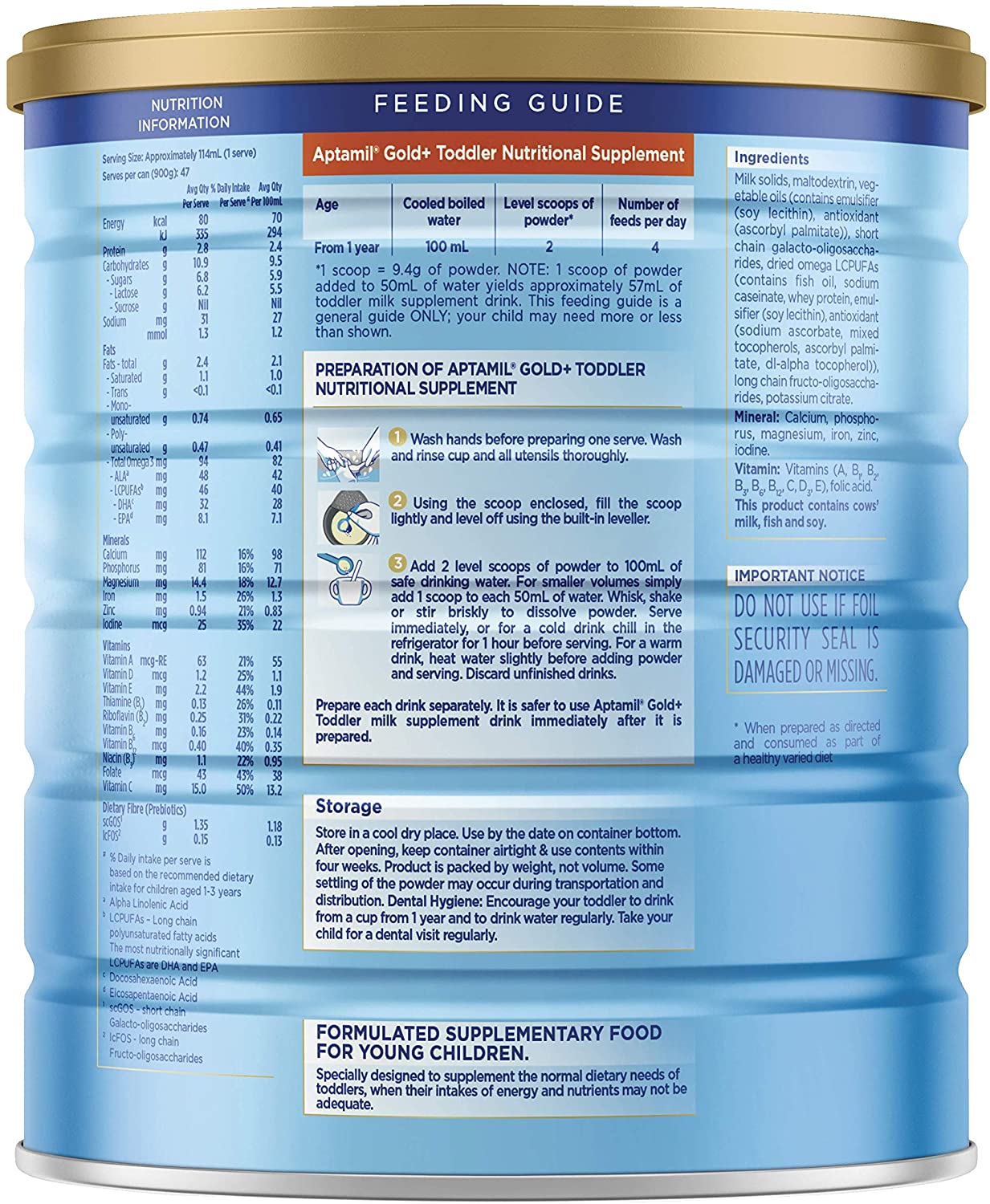 Aptamil Gold+ Step 3 Toddler From 1 Year 900g - BeeVitamins