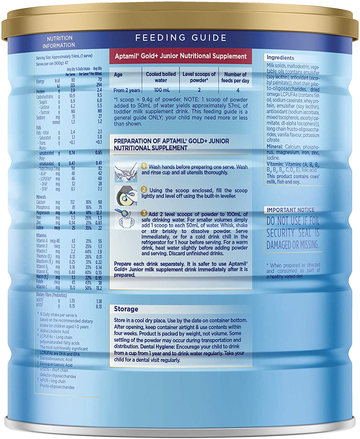 Aptamil Gold+4 Junior from 2 Years 900g - BeeVitamins