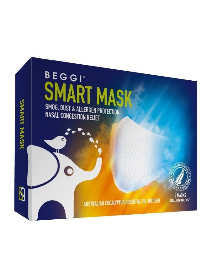 Beggi Smart Mask - 5 Mask (White) - BeeVitamins
