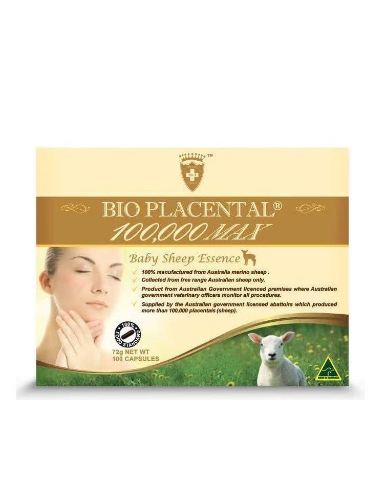 Bio Placental 100,000 Max Baby Sheep Essence 100 Capsules - BeeVitamins
