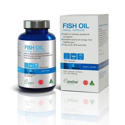 Careline Fish Oil 1000mg 300 Capsules - BeeVitamins