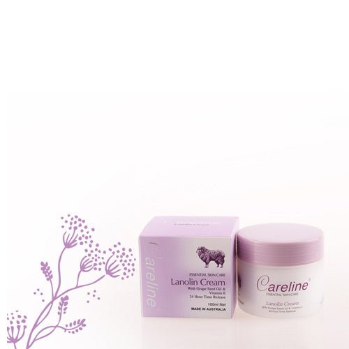Careline Lanolin Cream with Grape Seed Oil & Vitamin E - 100mL - BeeVitamins