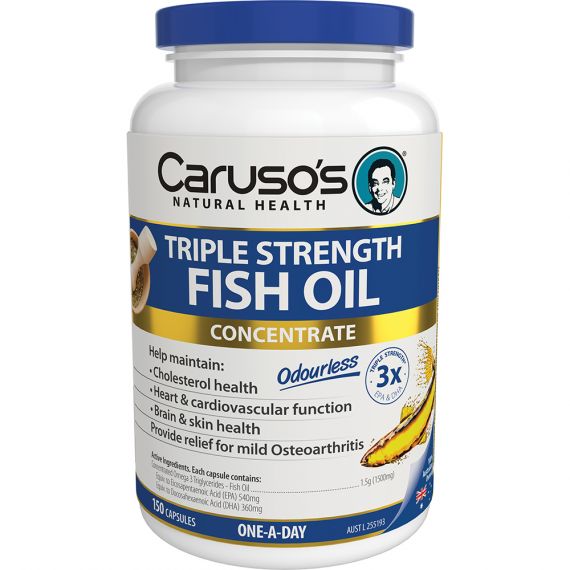 Caruso's Triple Strength Fish Oil Concentrate 150 Capsules - BeeVitamins