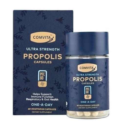 Comvita Propolis Ultra Strength PFL 60 One - A - Day / 60 Vegetarian Capsules - BeeVitamins