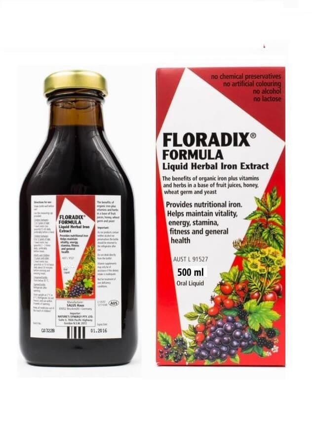Floradix Formula Liquid Herbal Iron Extract 500mL Oral Liquid - BeeVitamins