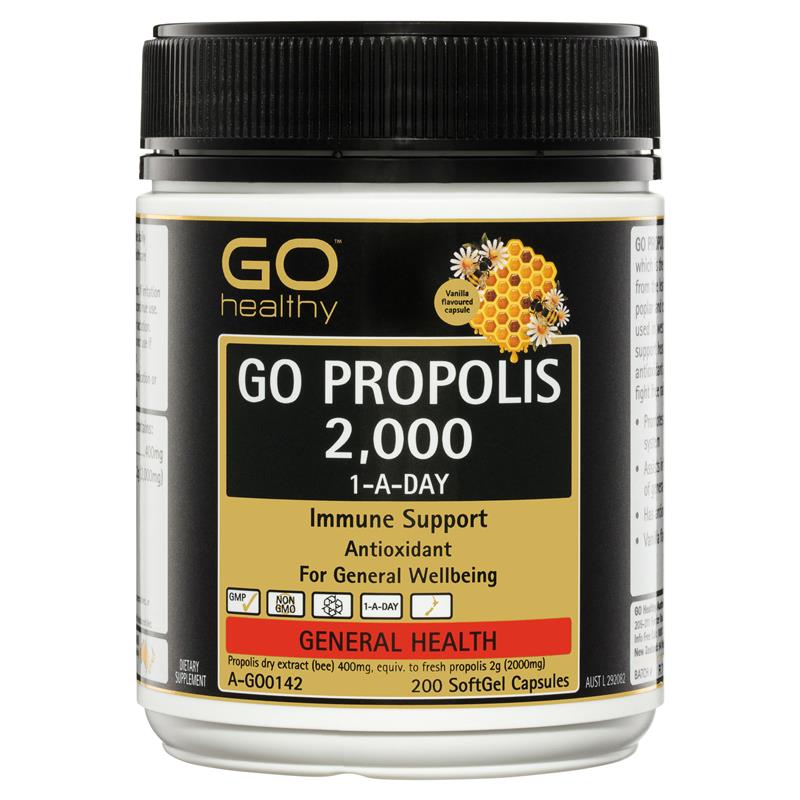 Go Healthy Propolis 2000mg 200 Capsules - BeeVitamins