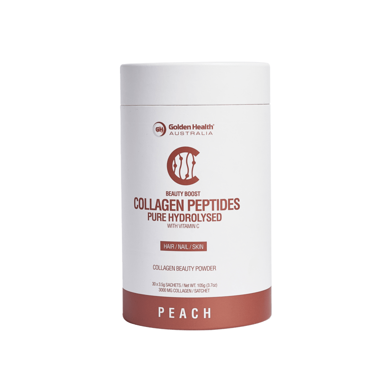 Golden Health Collagen Peptides Peach Flavour 30 x 3.5g Sachets - BeeVitamins