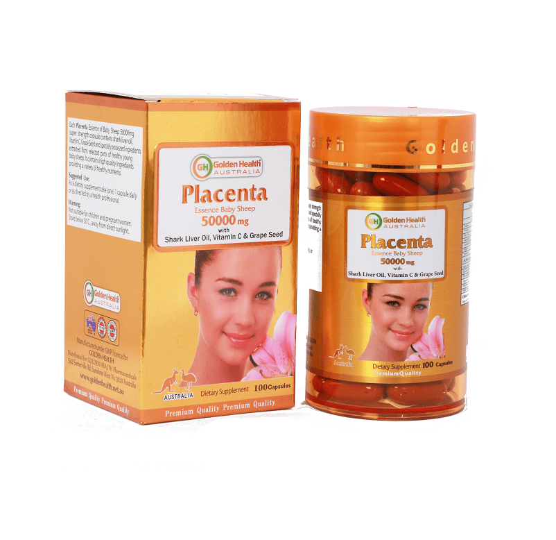 Golden Health Placenta 50000mg / 100 Capsules - BeeVitamins