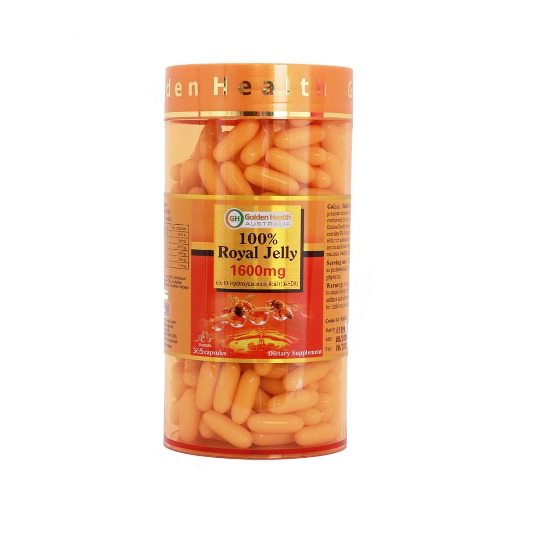 Golden Health Royal Jelly 1600mg 365 capsules - BeeVitamins