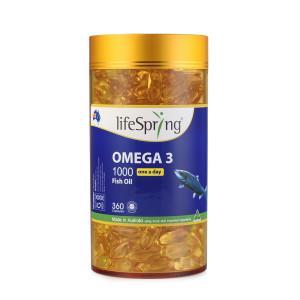 LifeSpring Omega 3 Fish Oil 1000mg 360 Capsules - BeeVitamins