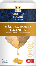 Manuka Health Manuka Honey Drops Natural Lemon & Ginger Flavour MGO 400+ 15 Lozenges - BeeVitamins