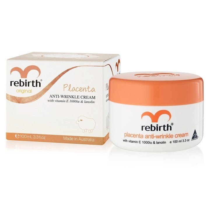 Rebirth Placenta Anti - Wrinkle Cream with Vitamin E 1000IU & Lanolin 100mL - BeeVitamins