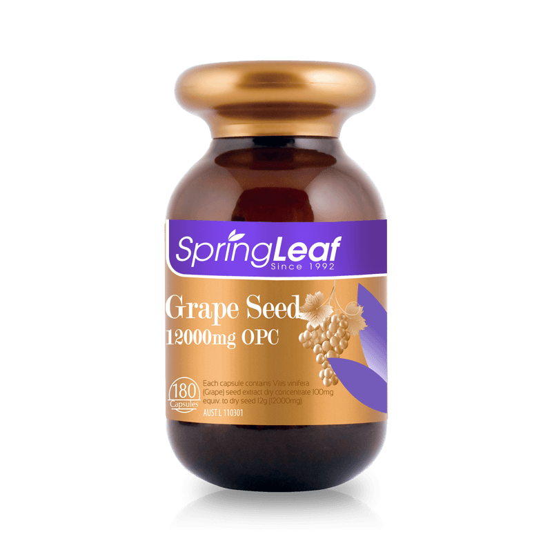 Spring Leaf Grape Seed 12000mg OPC 180 Capsules - BeeVitamins