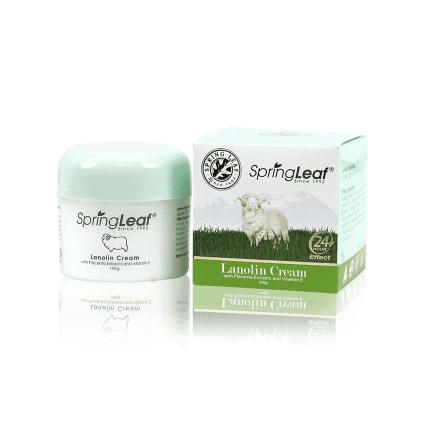 Spring Leaf Lanolin Cream with Placenta Extract and Vitamin E - BeeVitamins