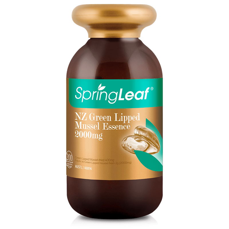 Spring Leaf NZ Green Lipped Mussel Essence 2000mg / 200 Capsules - BeeVitamins