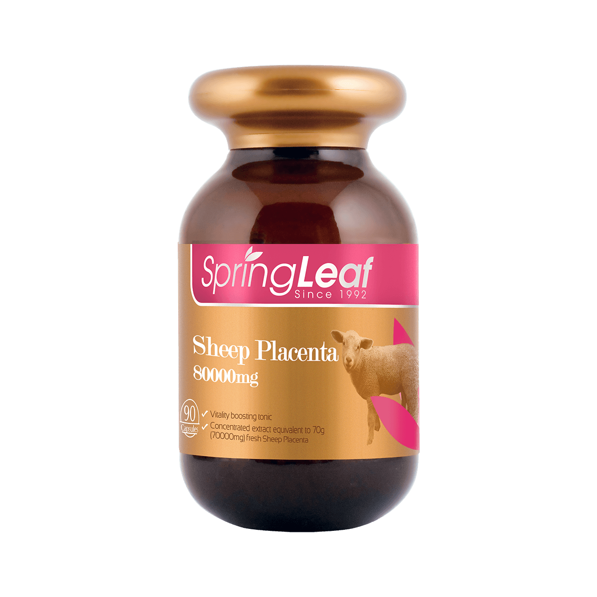 Spring Leaf Sheep Placenta 80000mg 90 capsules - BeeVitamins