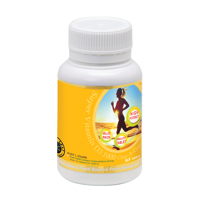 Spring Leaf Super Vitamin D 1000 One - A - Day 365 Tablets - BeeVitamins