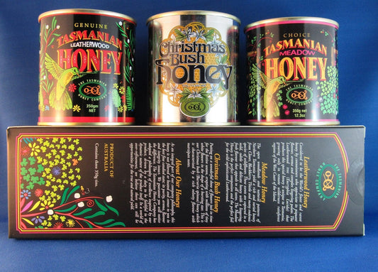 Tasmanian Honey Company gift box of three different honeys (350g each) - BeeVitamins