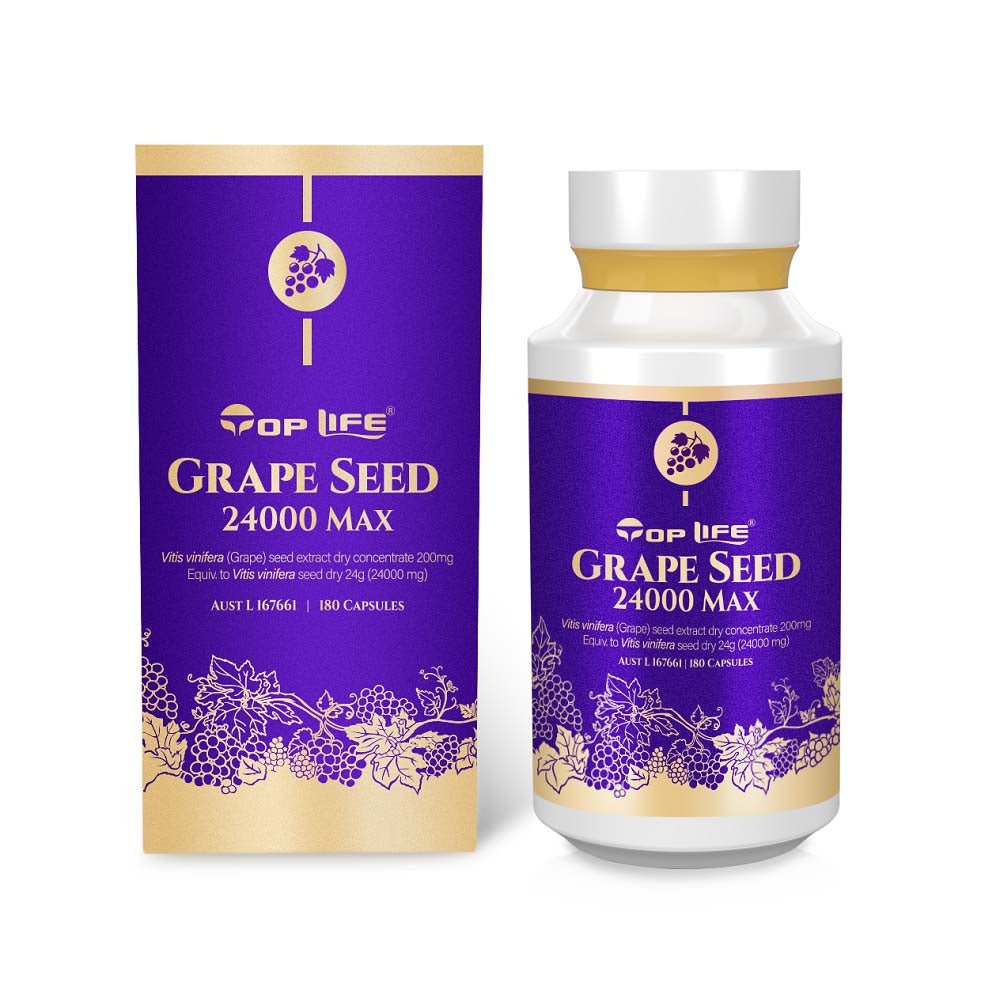 Top Life Grape Seed 24000 Max - 180 Capsules - BeeVitamins