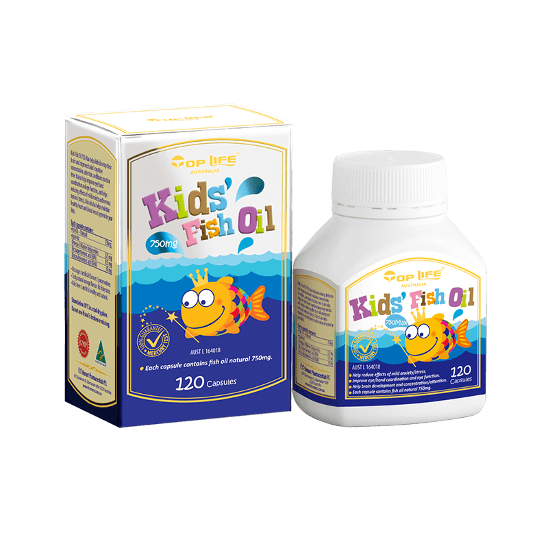 Top Life Kids Fish Oil 750mg / 120 Capsules - BeeVitamins