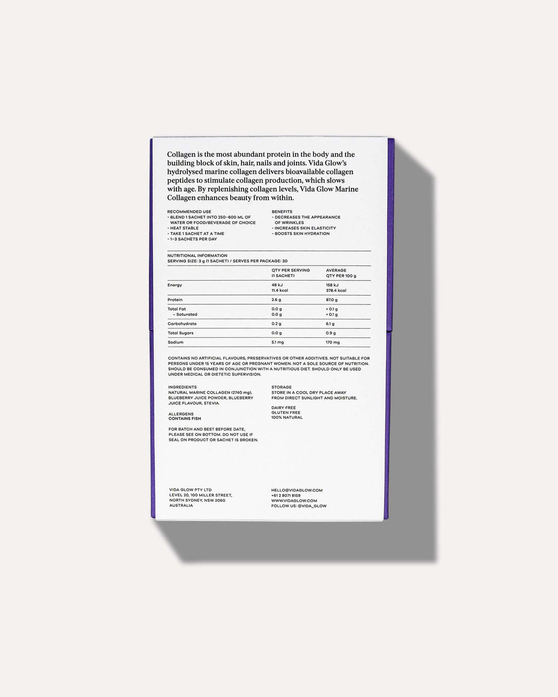 Vida Glow Blueberry Marine Collagen - BeeVitamins