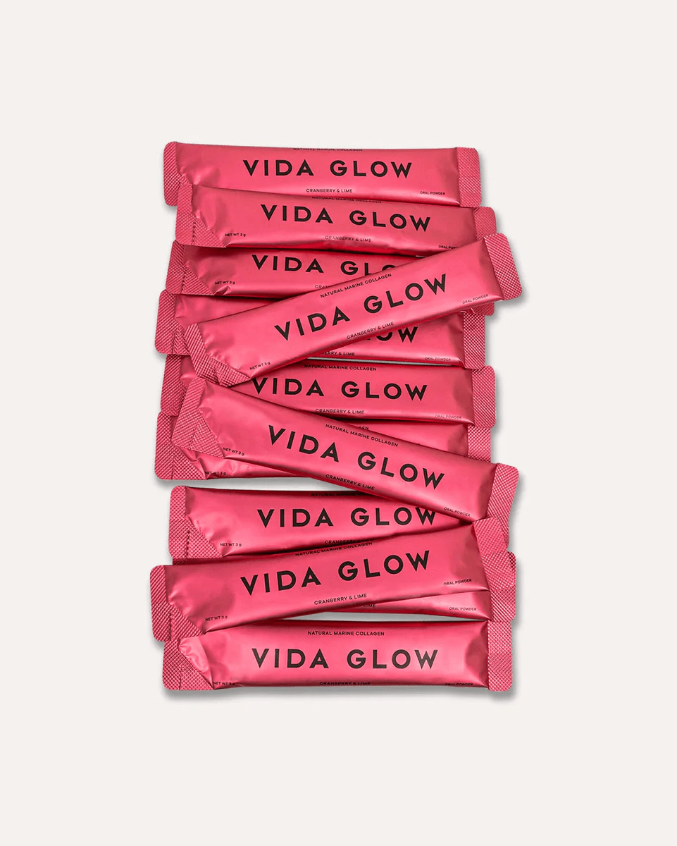 Vida Glow Cranberry and Lime Natural Marine Collagen 30 Servings - BeeVitamins