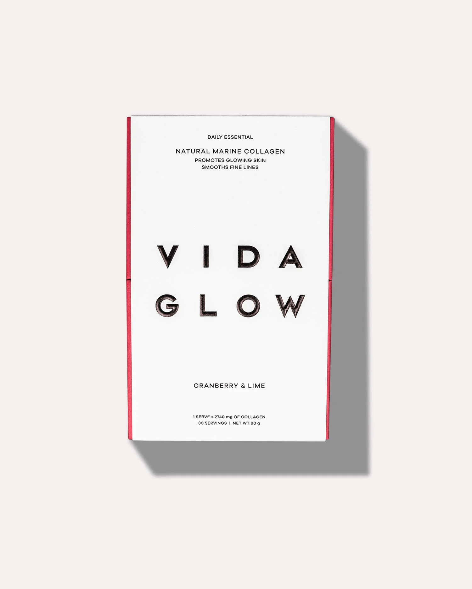 Vida Glow Cranberry and Lime Natural Marine Collagen 30 Servings - BeeVitamins
