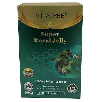 Vitatree Super Royal Jelly 1600mg 100 Capsules - BeeVitamins