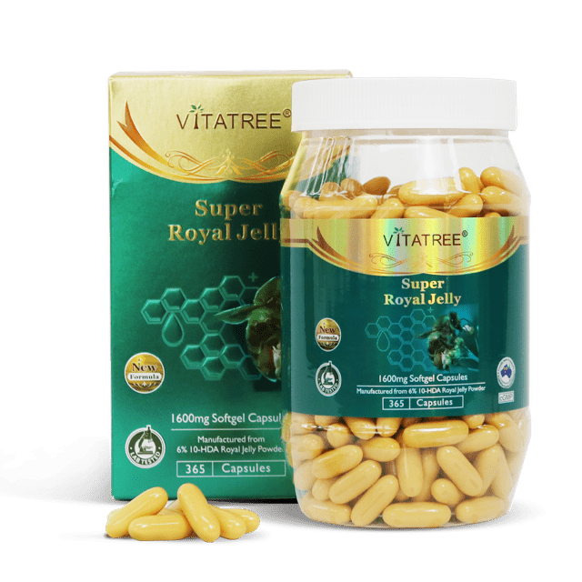 Vitatree Super Royal Jelly Australia 1600mg / 365 Softgel Capsules - BeeVitamins