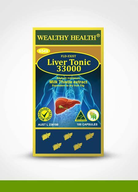 Wealthy Health Liver Tonic 33000mg / 100 Capsules - BeeVitamins