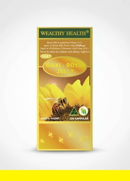 Wealthy Health Maxi Royal Jelly 120 Capsules - Highest Strength - BeeVitamins