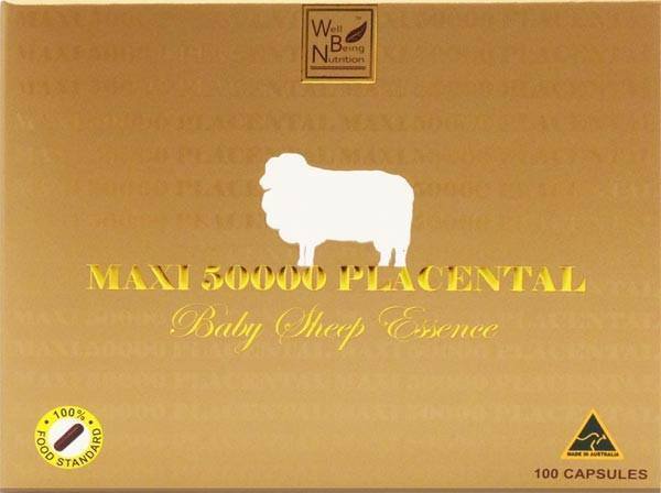 Well Being Nutrition MAXI 50000 Placental Baby Sheep Essence - 100 Capsules - BeeVitamins