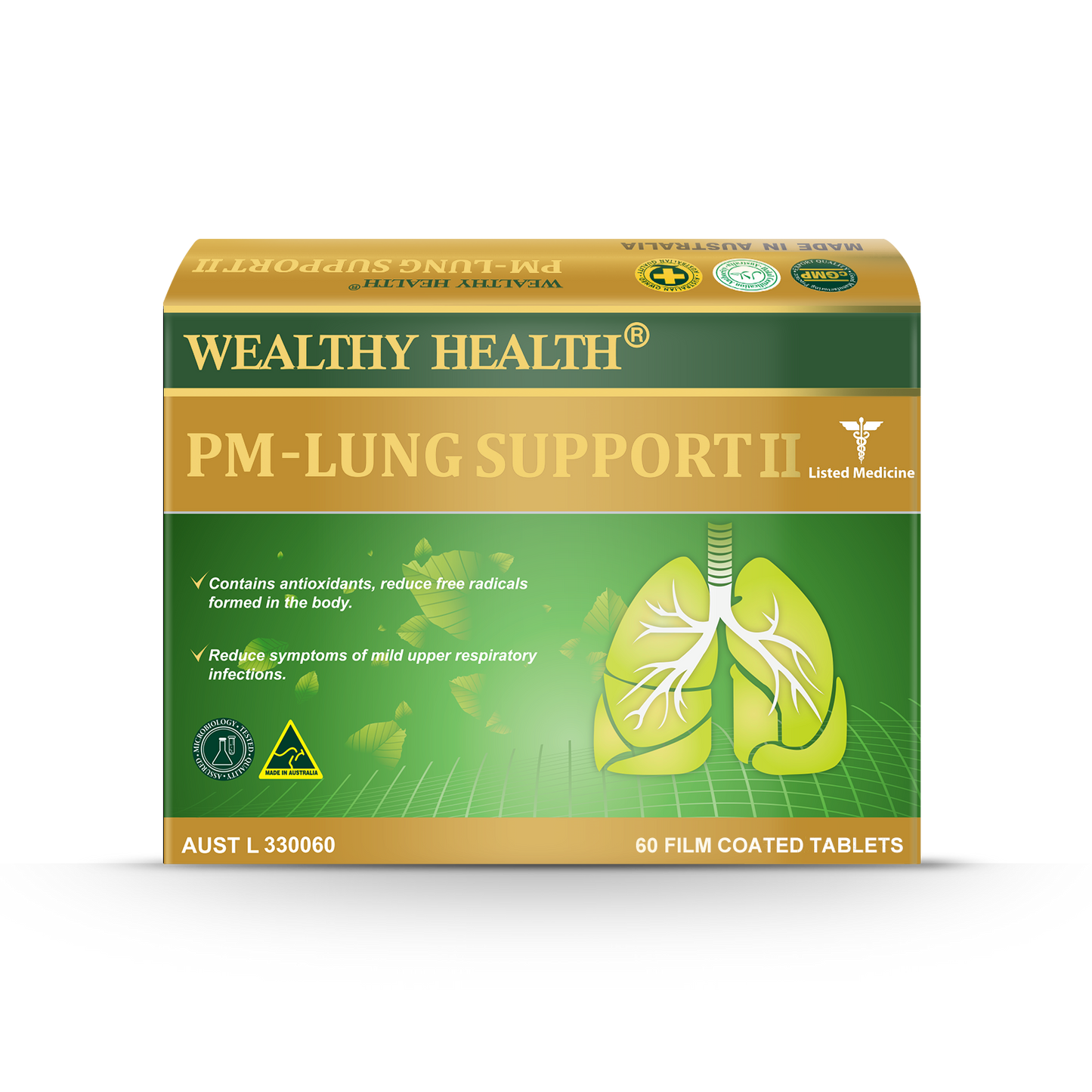 Wealthy Health PM Lung Support 60 Tablets