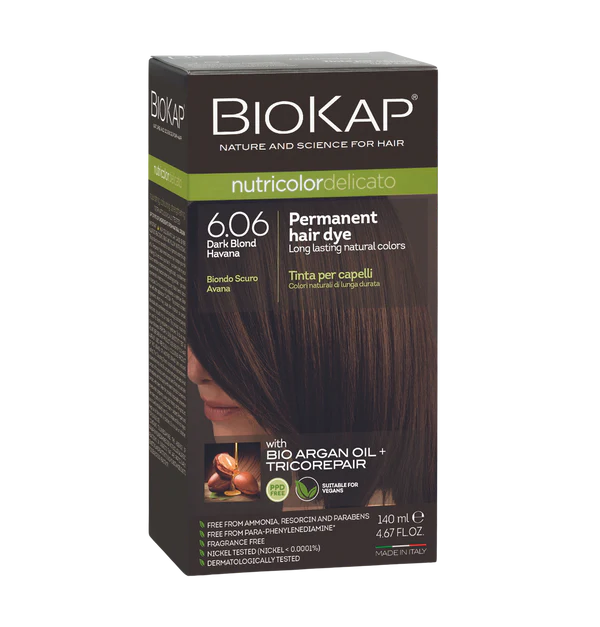BioKap Nutricolor Delicato 6.06 Dark Blond Havana Permanent Hair Dye