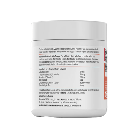 Nutralife High Strength Vit C + Vit D + Zinc 120 Tablets